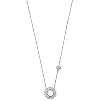 14K White Gold Lab Grown Diamond VS/SI GH, Heart and Circle Necklace