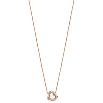 14K Rose Gold Lab Grown Diamond VS/SI GH, Heart Necklace