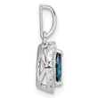 14K White Gold Lab Grown Diamond and Created Alexandrite Pendant