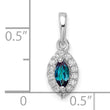 14K White Gold Lab Grown Diamond and Created Alexandrite Pendant