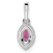 14K White Gold Lab Grown Diamond and Cr Pink Sapphire Pendant