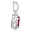 14K White Gold Lab Grown Diamond and Created Ruby Pendant