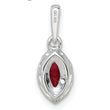 14K White Gold Lab Grown Diamond and Created Ruby Pendant