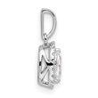 14K White Gold Lab Grown Diamond and White Sapphire Pendant