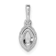 14K White Gold Lab Grown Diamond and White Sapphire Pendant
