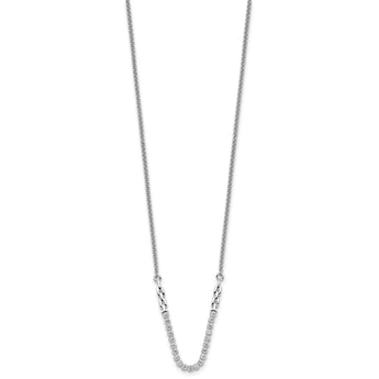 14K White Gold Lab Grown Diamond Tennis Style Bolo Adjustable Necklace