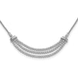 14K White Gold Lab Grown Diamond Three-row Tennis Style Bolo Necklac