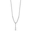 14K White Gold Lab Grown Diamond Y-design Tennis Style Bolo Necklace