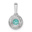 14K White Gold Pure Serenity Lab Grown Diamond Round Created Paraiba Pendant