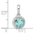 14K White Gold Pure Serenity Lab Grown Diamond Round Created Paraiba Pendant