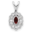 14K White Gold Lab Grown Diamond and Lab Created Ruby Pendant