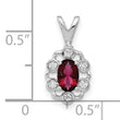 14K White Gold Lab Grown Diamond and Lab Created Ruby Pendant