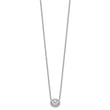 14K White Gold Lab Grown Diamond Halo Complete Oval 18 Inch Necklace
