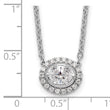 14K White Gold Lab Grown Diamond Halo Complete Oval 18 Inch Necklace