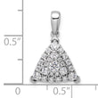 14K White Gold Lab Grown Diamond Triangle Cluster Pendant
