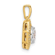 14K Two-Tone Lab Grown Diamond Geometric Halo Pendant