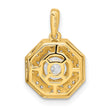 14K Two-Tone Lab Grown Diamond Geometric Halo Pendant