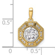 14K Two-Tone Lab Grown Diamond Geometric Halo Pendant