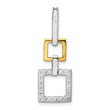 14K Two-Tone Lab Grown Diamond Squares Dangle Pendant