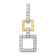 14K Two-Tone Lab Grown Diamond Squares Dangle Pendant