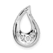 14K White Gold Lab Grown Diamond Teardrop Cluster Chain Slide