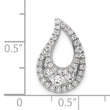 14K White Gold Lab Grown Diamond Teardrop Cluster Chain Slide