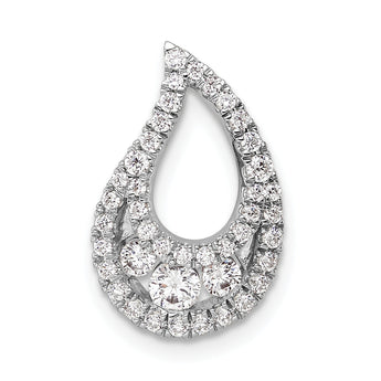 14K White Gold Lab Grown Diamond Teardrop Cluster Chain Slide