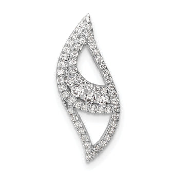 14K White Gold Lab Grown Diamond Fancy Chain Slide