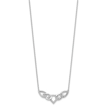 14K White Gold Lab Grown Diamond Linked Teardrop Necklace