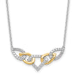 14K Two-Tone Lab Grown Diamond Linked Teardrop Necklace