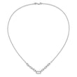 14K White Gold Lab Grown Diamond Fancy Link Necklace