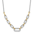 14K Two-Tone Lab Grown Diamond Fancy Link Necklace