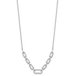 14K White Gold Lab Grown Diamond Fancy Link Necklace