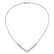 14K White Gold Lab Grown Diamond Fancy Link Necklace