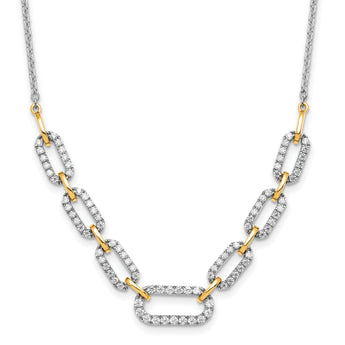 14K Two-Tone Lab Grown Diamond Fancy Link Necklace