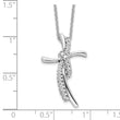14K White Gold Lab Grown Diamond Cross Pendant Necklace