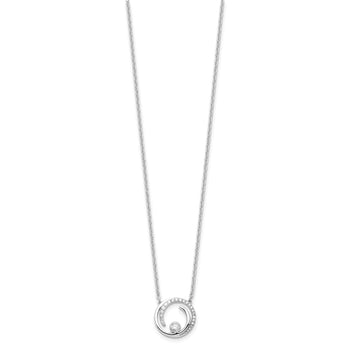 14K White Gold Lab Grown Diamond Fancy Swirl Design Necklace