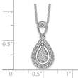 14K White Gold Lab Grown Diamond Teardrop Pendant Necklace