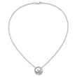 14K White Gold Lab Grown Diamond Ocean in Circle Necklace