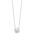14K White Gold Lab Grown Diamond Floral Circle Necklace