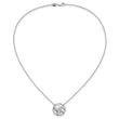 14K White Gold Lab Grown Diamond Floral Circle Necklace
