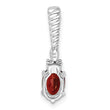 14K White Gold Polished Diamond and Garnet Twisted Chain Slide - Birthstone Company