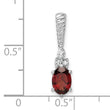 14K White Gold Polished Diamond and Garnet Twisted Chain Slide - Birthstone Company
