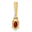 14K Polished Diamond and Garnet Twisted Chain Slide - Birthstone Company