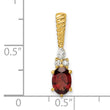 14K Polished Diamond and Garnet Twisted Chain Slide - Birthstone Company