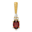 14K Polished Diamond and Garnet Twisted Chain Slide - Birthstone Company