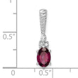 14K White Gold Polished Diamond and Rhodolite Garnet Twisted Chain Slide - Birthstone Company
