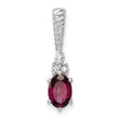 14K White Gold Polished Diamond and Rhodolite Garnet Twisted Chain Slide - Birthstone Company