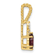 14K Polished Diamond and Rhodolite Garnet Twisted Chain Slide - Birthstone Company