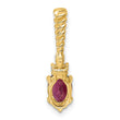 14K Polished Diamond and Rhodolite Garnet Twisted Chain Slide - Birthstone Company